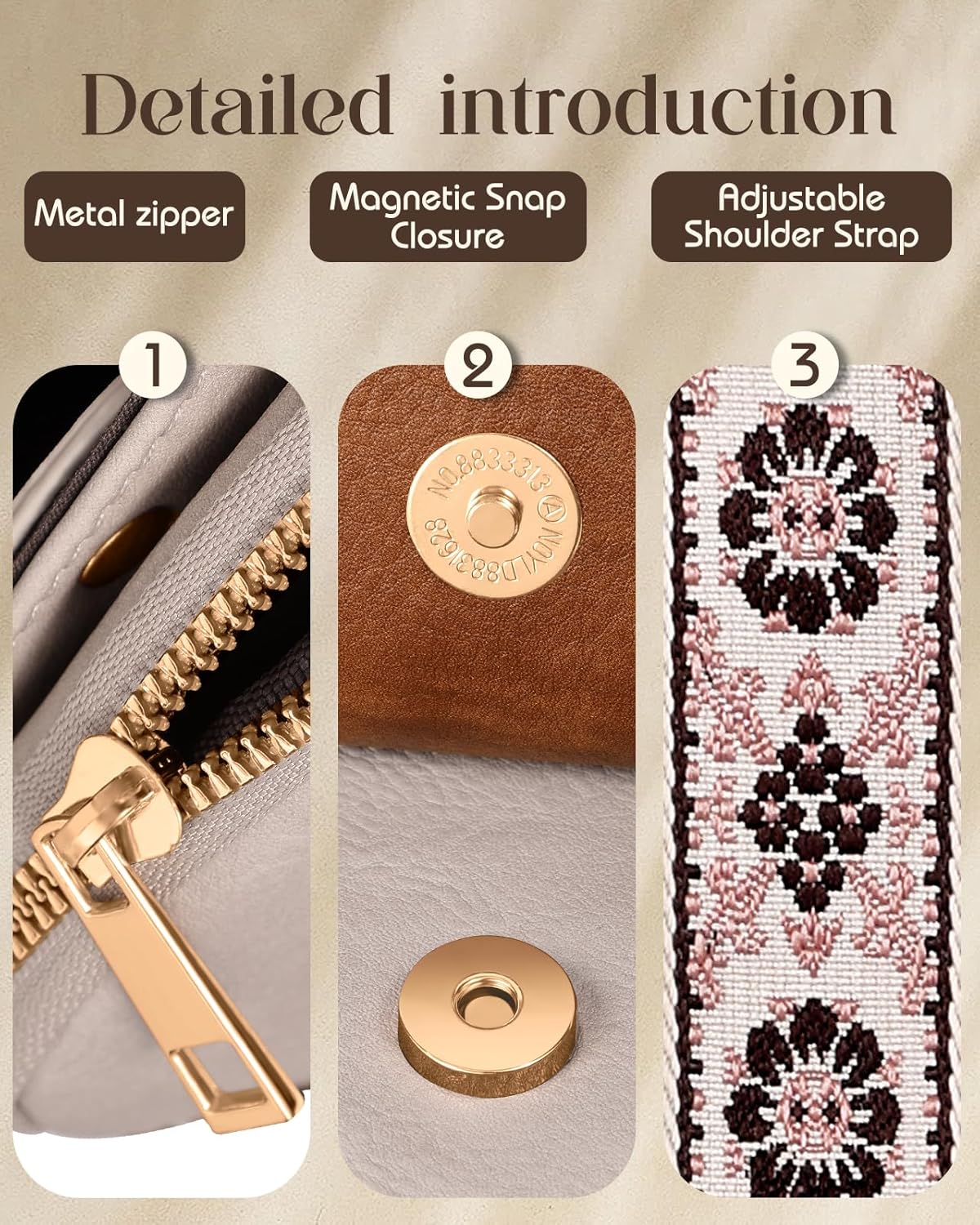 Small Crossbody Bags for Women - Trendy Cell Phone Purse Leather Wallet Handbags with Card Slots Guitar Strap - Image 6