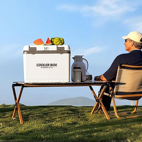 Miniatura 4 de JEKO&JEKO Enfriador duro portátil con paquetes de hielo, hielera larga aislada con pestillos duales, portavasos, abridor de botellas y válvula de