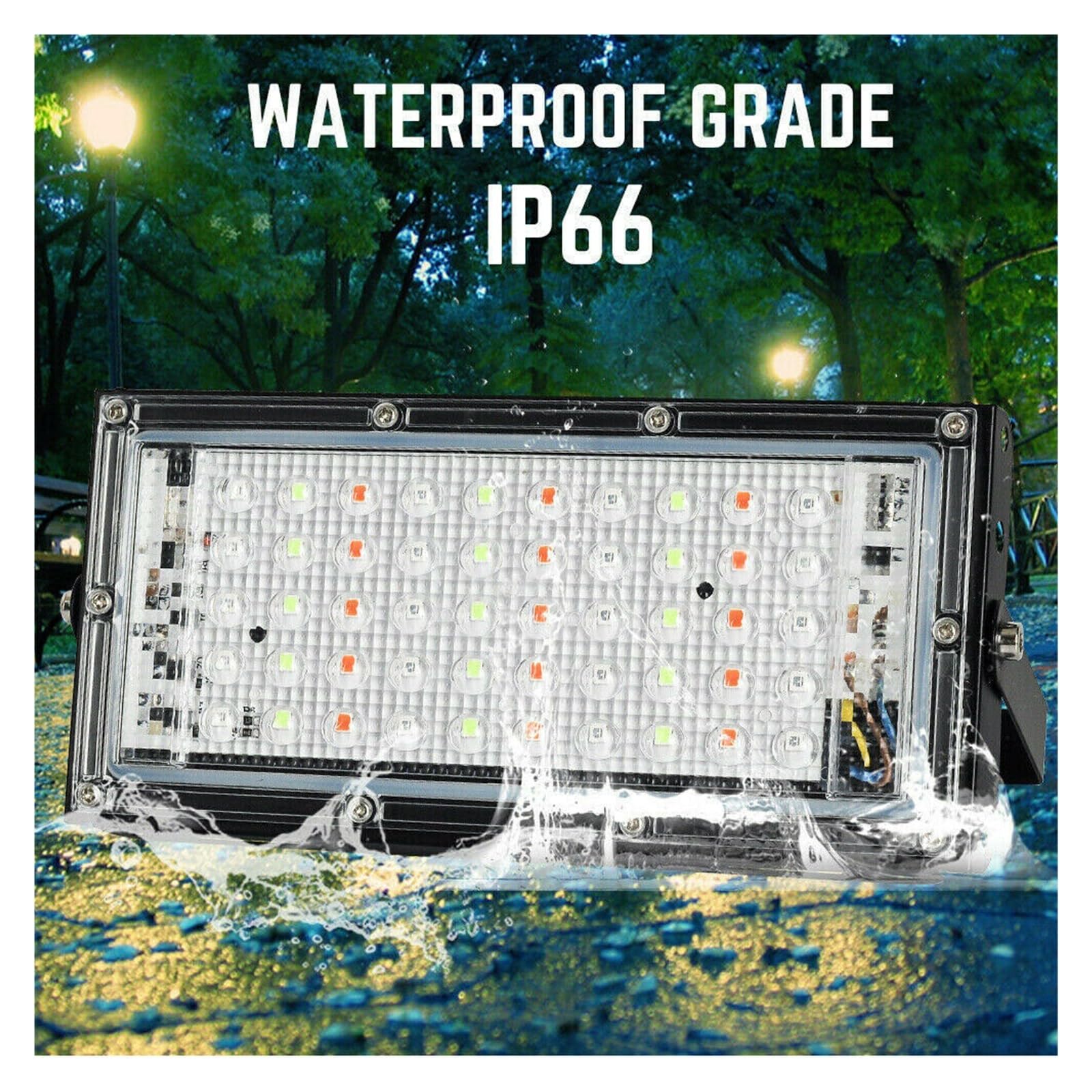 Faretto LED da Esterno, Tuya Smart Floodlightled Lampada da Ricerca Stradale da Giardino Impermeabile for Esterni 30/50 / 100W RGBCW Dimmerabile,per Giardino Corridoio Cortile(100W)