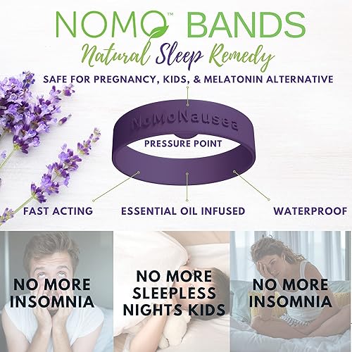 Miniatura 3 de NOMO - Bandas naturales para dormir con lavanda, acupresión y alivio sin drogas para terrores nocturnos e insomnio, pequeñas a pequeñas, azul