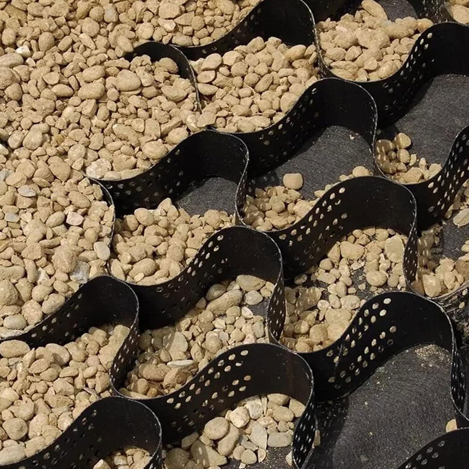 3 x 6 m / 10 x 20 stóp żwirowa siatka glebowa do kształtowania krajobrazu podjazdów grochu i konia padoku kontrola erozji panele materiałowe siatka polipropylenowa H-10 cm / 4 cale podparcie krawędzi