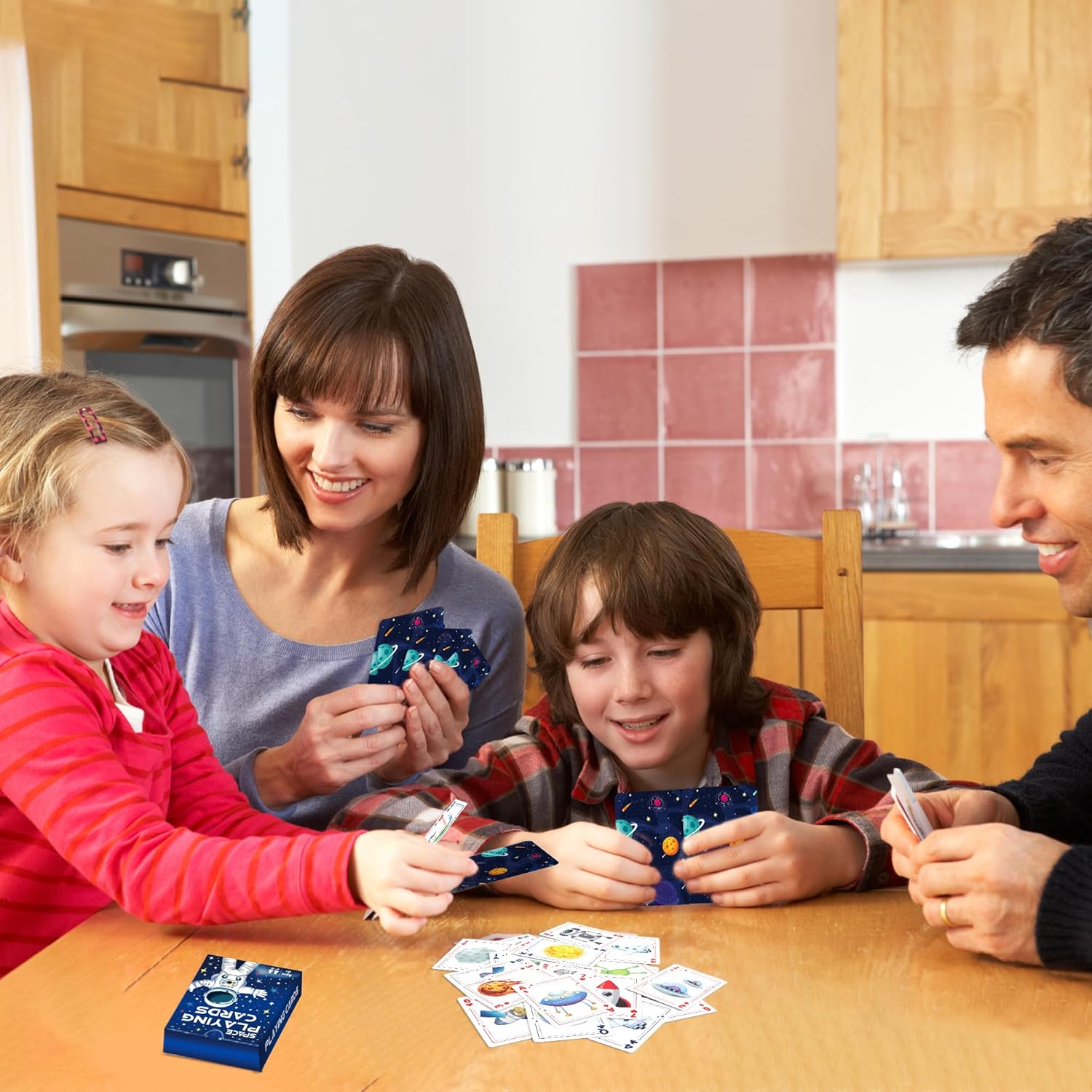 Card Games, Crazy 8s Card Game, Space Playing Cards for Kids, Fun Classic Interactive Games for Kids Toddlers Adults, Perfect for Stocking Stuffers Gifts, Family Game Night Party Table Games