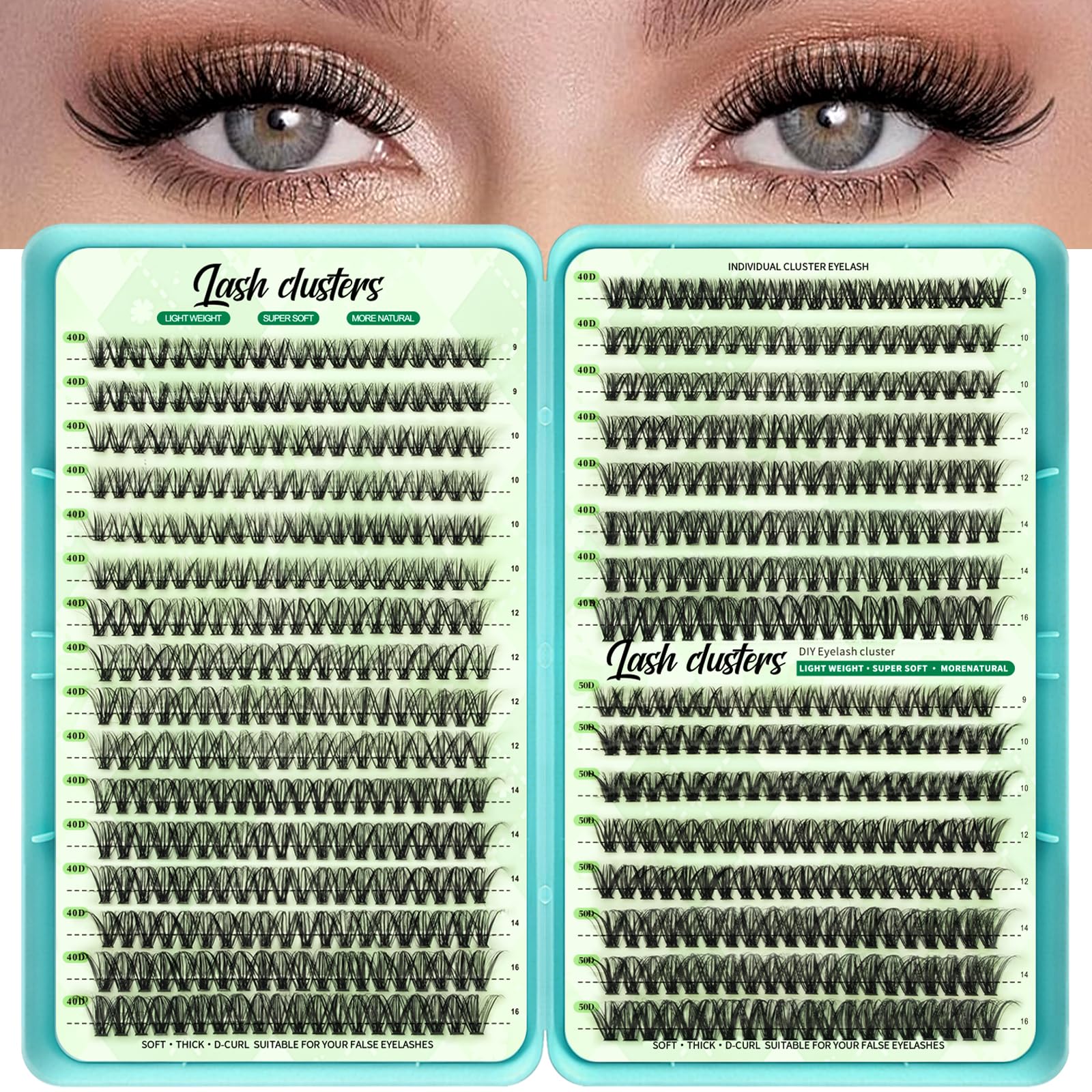 600 Wispy Lash Clusters - Natural Look Eyelashes -24