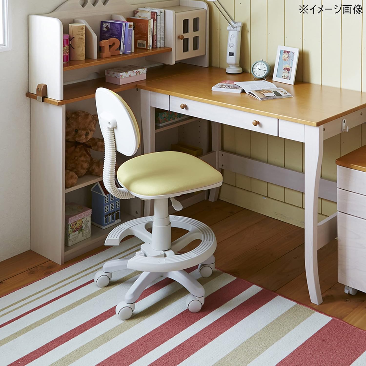 デスクチェア 学習チェア ガス圧昇降 アイボリー 合皮張り STEP6 363686