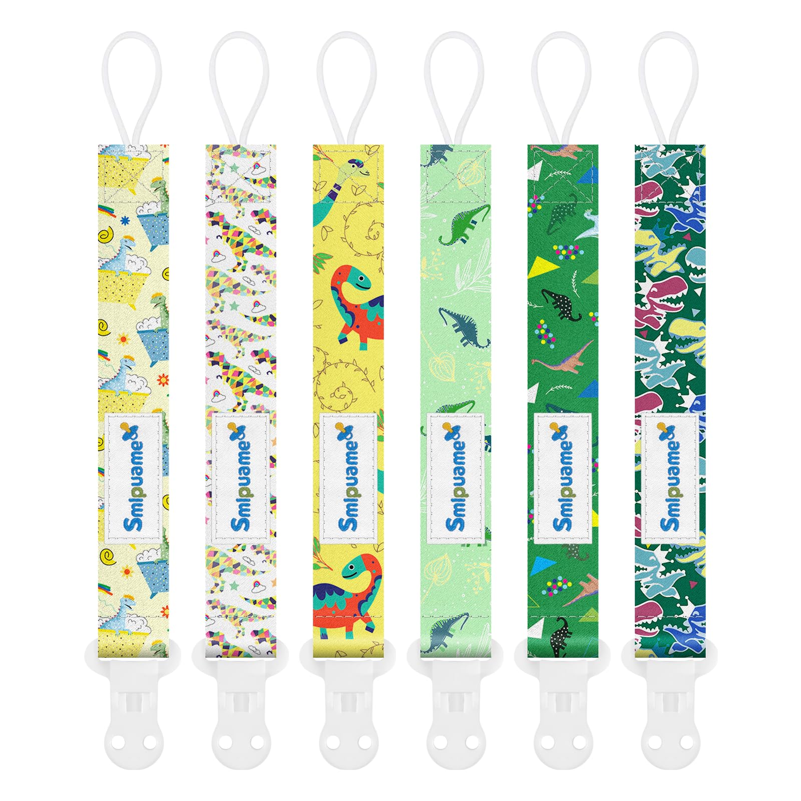 Smlpuame Dummy Clips Girl,6 Pack BPA Free Soother Chain,Pacifier Holder Clips for Teether Toy,Baby Dummy Strap Clip Universal Design Fit All Pacifiers Baby Teething Toys,Newborn Baby Shower(Fruit) — view 10