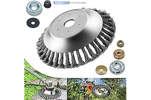 Heavy Duty 8 Inch Rotary Weed Brush Trimmer with Adapter Kits for Weed Cutter Eater