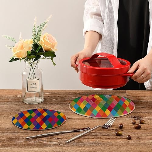 Miniatura 126 de Trivets for Hot Dishes Pots and Pans 2 PC Pot Holders Heat Resistant Cotton Round Potholders for Kitchen Countertop Decorative Autumn Maple Leaves