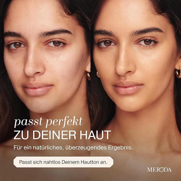 MERODA® Changing Foundation SPF 15 [LIGHT TO MEDIUM SKIN] - Foundation Color Changing - Farbwechselnde Foundation für Reife Haut - Make Up Hautton Anpassend - Foundation Gesichts Make Up - 3