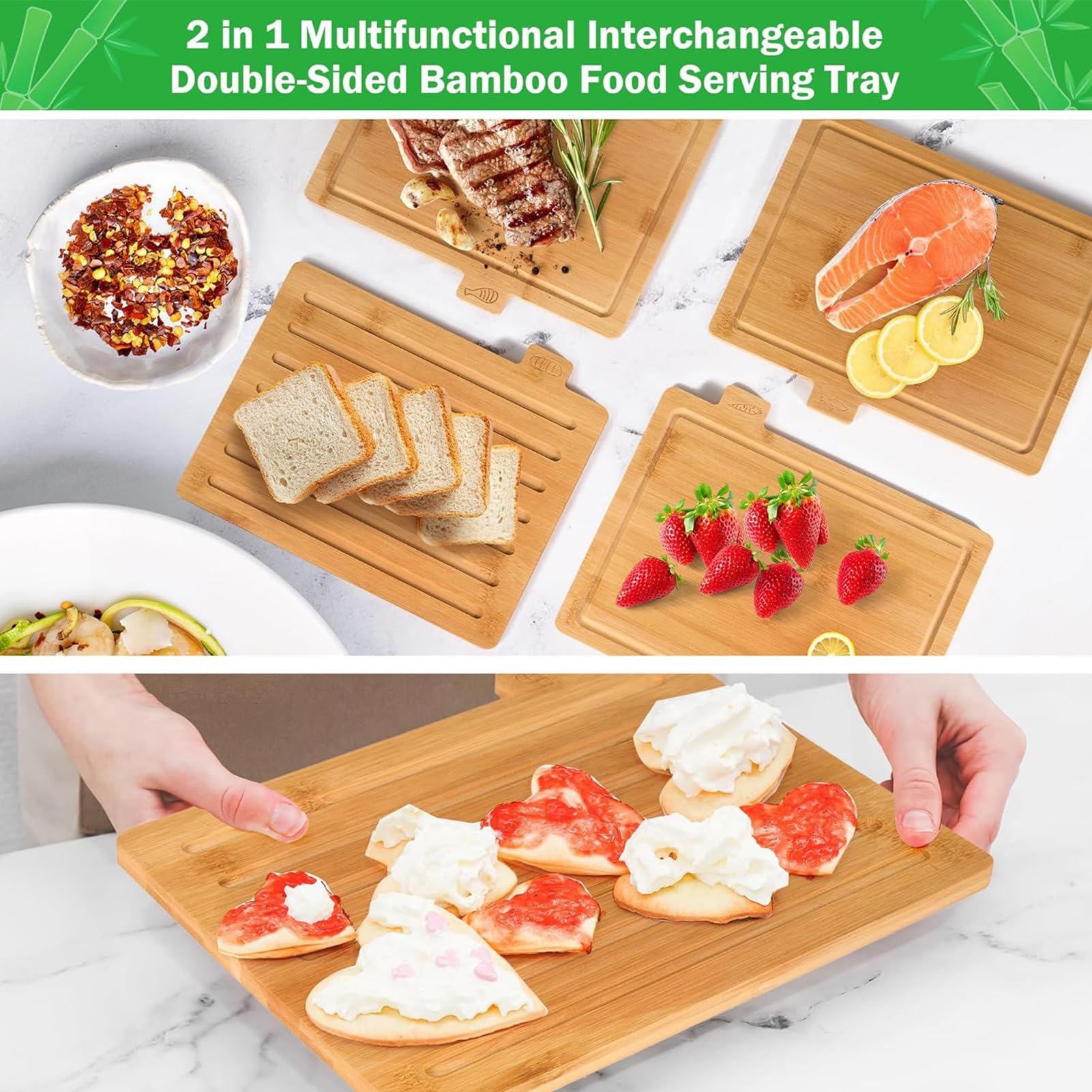 Tagliere per Alimenti Set da 4 per Preparazione dei Pasti | Set Di Taglieri In Legno Da Bancone Adatto A Famiglia Uomini Cucina Casa Dispensa Appartamento Ristorante Caffè