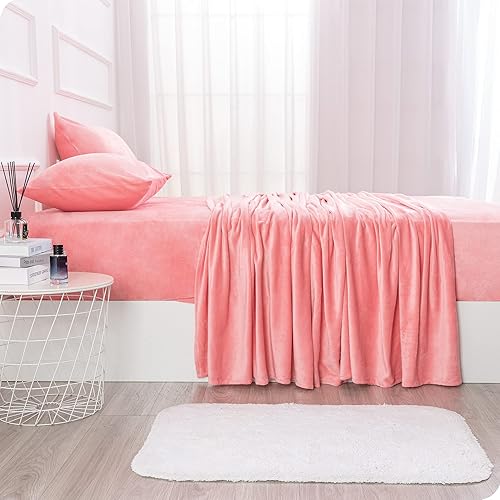 Miniatura 3 de Best Season Juego de Sábanas de Microfibra Polar Tamaño Queen  Sin Formación de Bolitas y Extra Suaves  Sábanas de Felpa Aterciopelada y Calidez