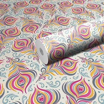 WallDaddy - Wall Sticker & Wallpaper | Self Adhesive Wall Stickers (Peacock Texture) Extra Large (300x40cm) for Bedroom | Livingroom | Kitchen | Hall | KidsRoom Etc.