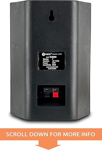 Miniatura 7 de VOYZ Altavoces montados en la pared de 2 vías para diversión en interiores y exteriores - Altavoces de 100 W de alto rendimiento con woofer de cono