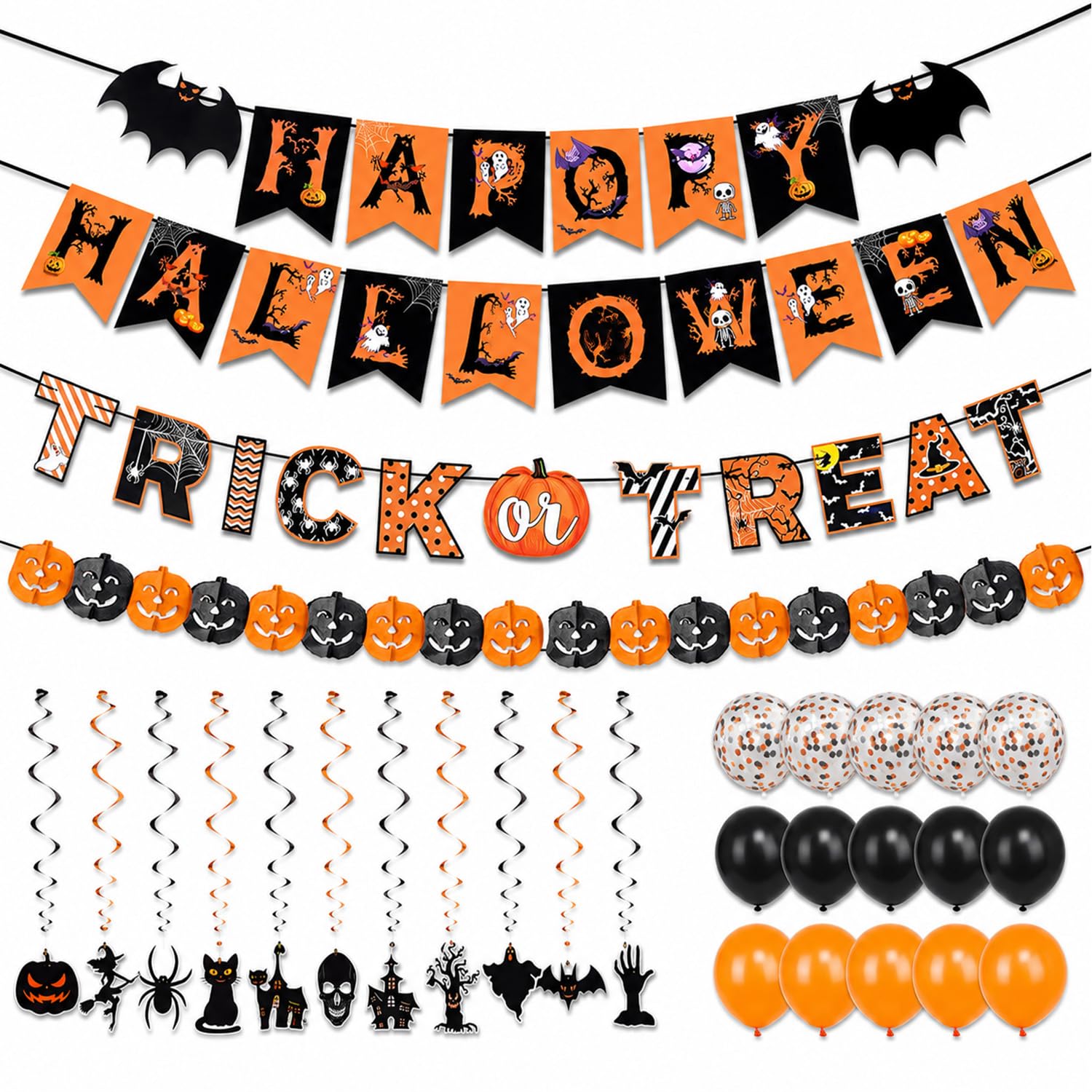 Halloween Decorations Indoor Set, Happy Halloween Banner for Party Decor