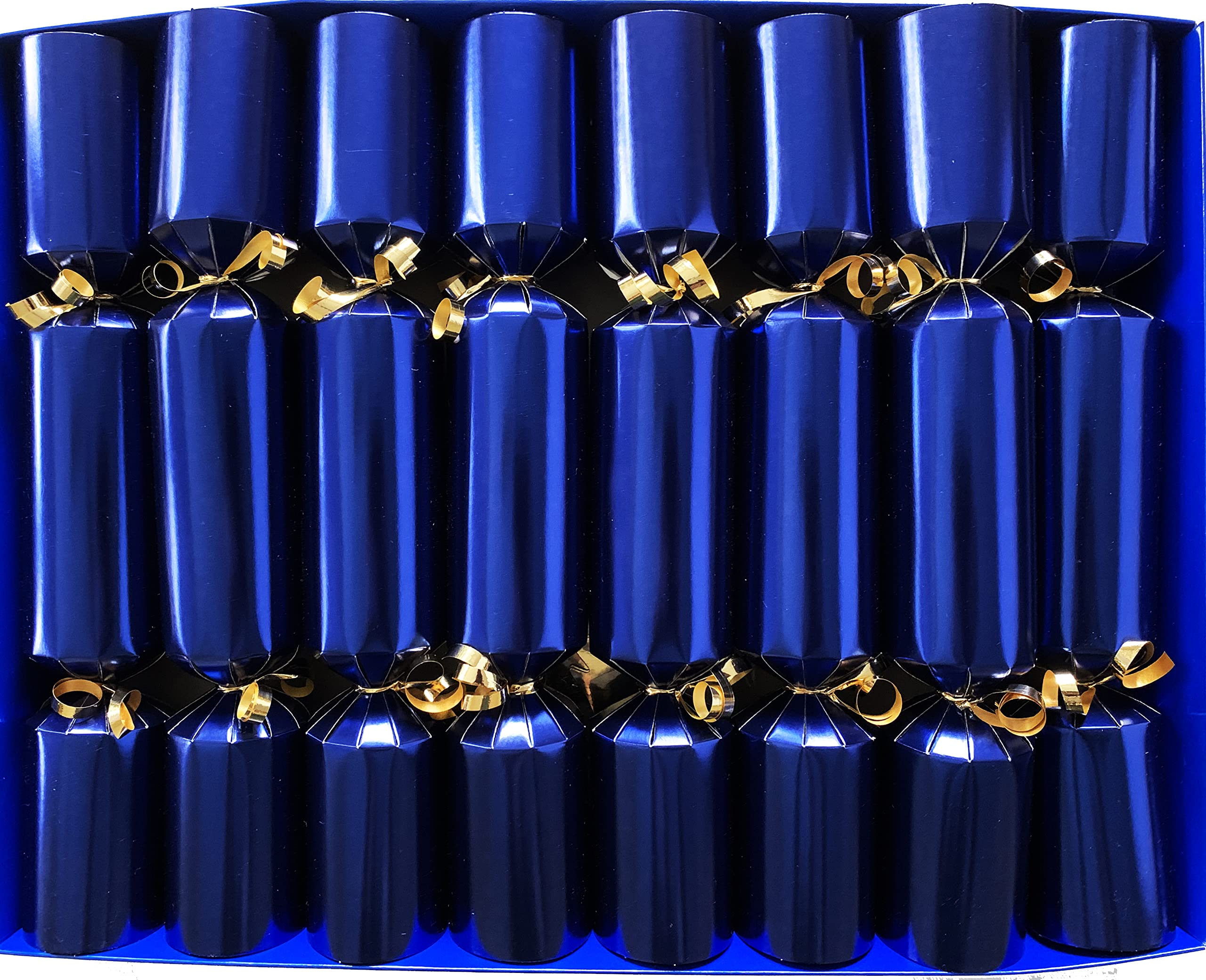 Crackers Ltd Navy Box Of 8 Midnight Blue Fill Your Own Christmas Crackers With Matching Trim And Tags