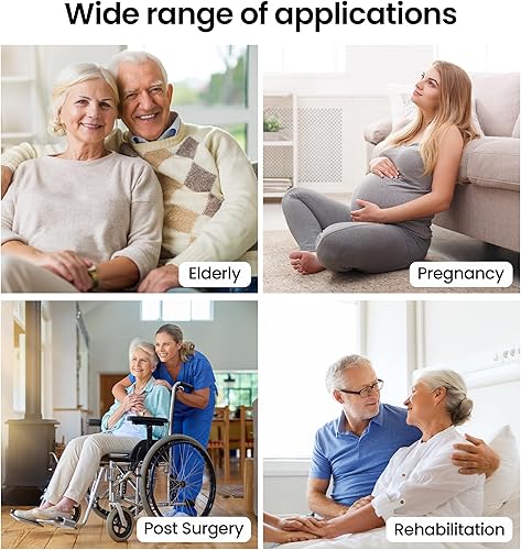 Miniatura 7 de Rieles de cama para adultos mayores, riel de asistencia de cama ajustable para personas mayores con bolsa de almacenamiento, superficie de soporte