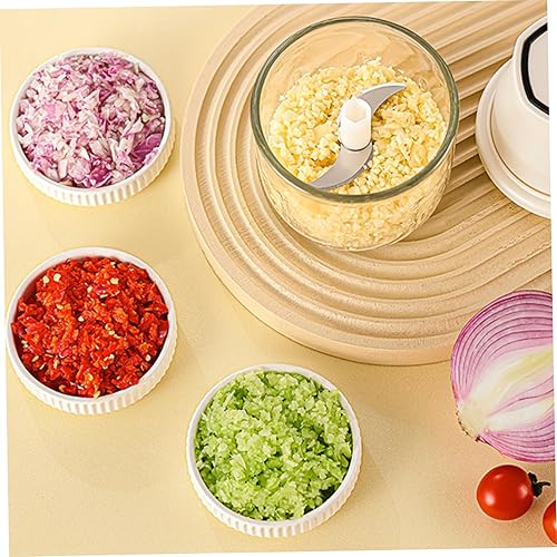 Miniatura 4 de Picadora eléctrica de ajo de 11.8 fl oz, 6 hojas de hoja, portátil recargable por USB, para preparación de ajo, jengibre, cebolla, chile, verduras y