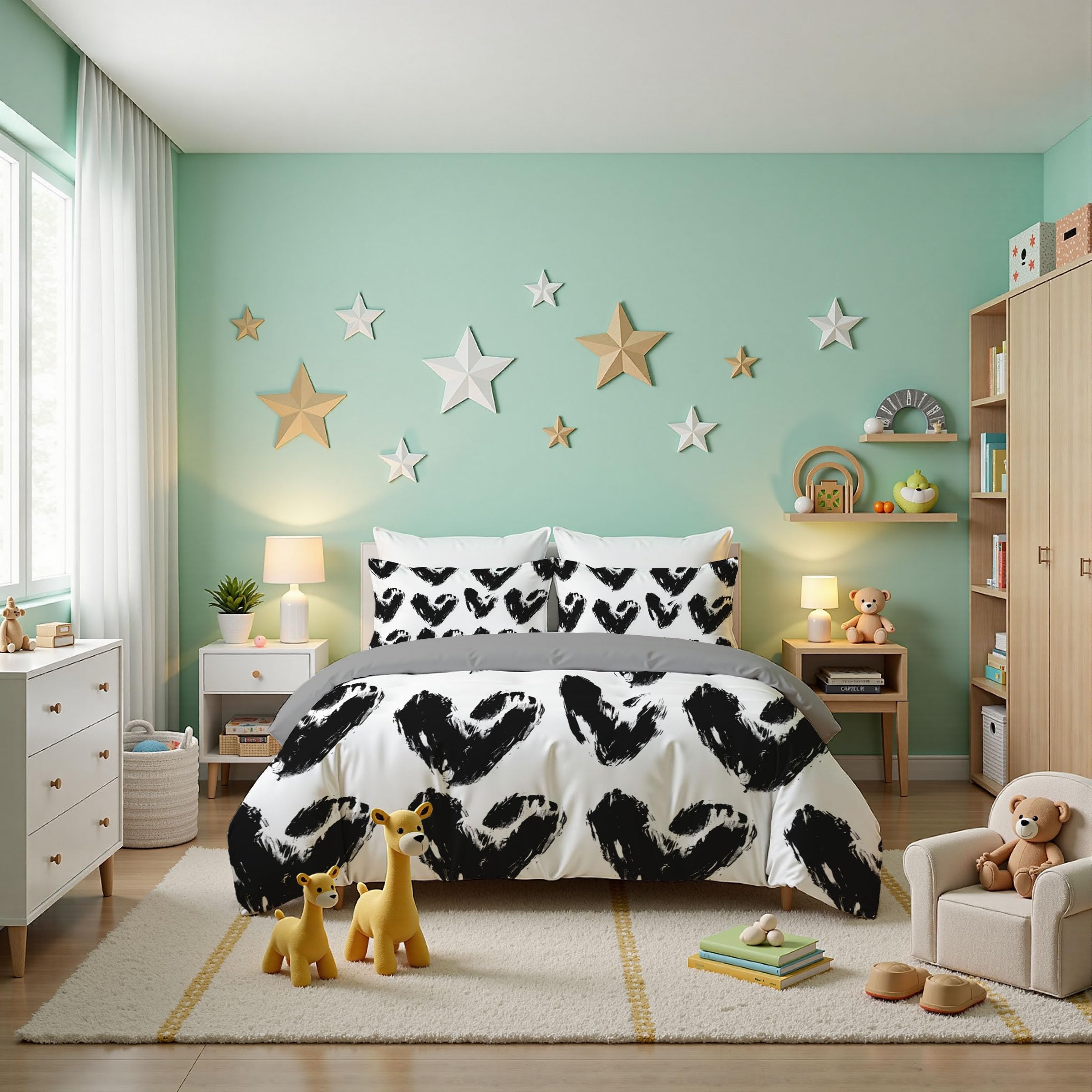 Ensemble de literie pour garçons et filles style urbain chambre Y2K
