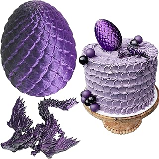 3D Printed Dragon Egg Fantasy Dragon Cake Topper Dragon Eggs Cake Decor Purple Black Balls Cake Decor for Baby Shower Birthday Wedding Party Supplies