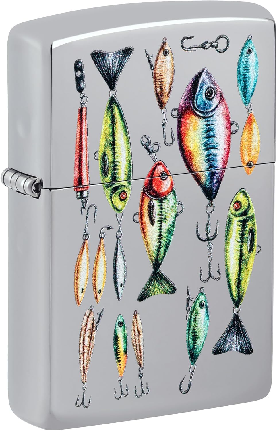 Zippo Lighter: Fishing Lures - High Polish Chrome 46319