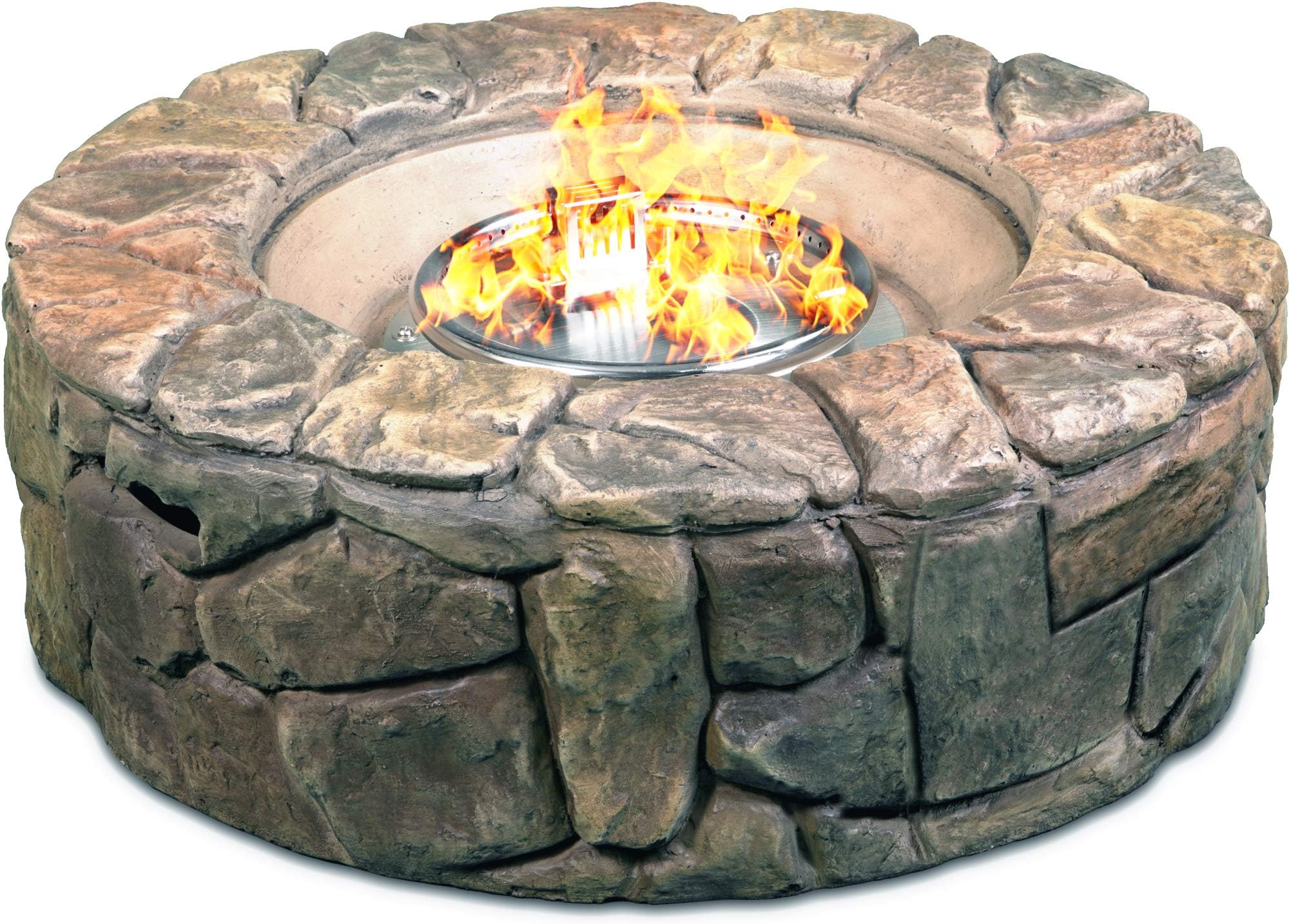 Homeology Fireology KALUYA Bronze Lavish Garden & Patio Gas Fire Pit with Eco-Stone Finish – Fully Assembled