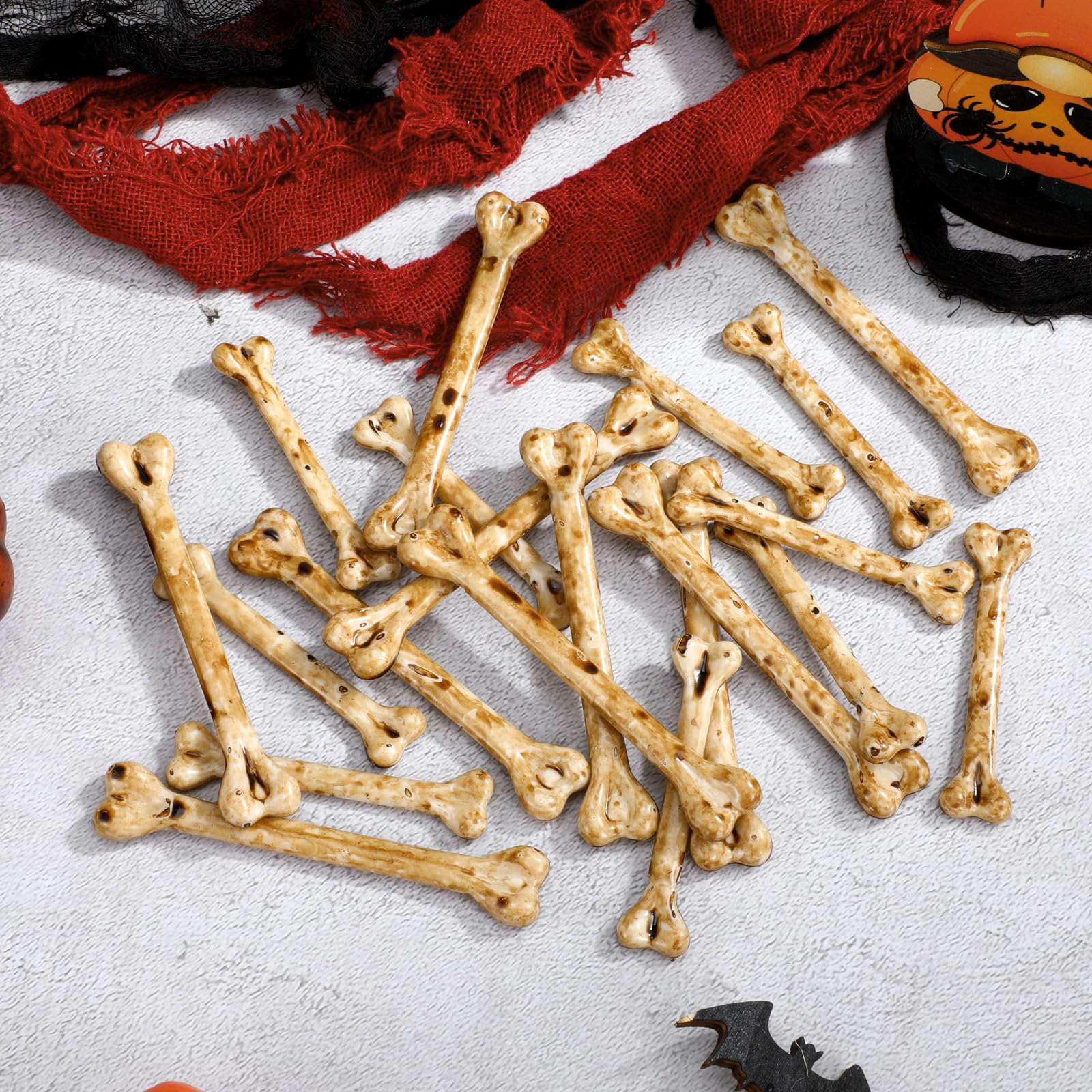 Set di 20 Ossa Finte Halloween in Plastica Aspetto Realistico per Decorazioni per Feste di Halloween e Scenari di Scherzi Divertenti