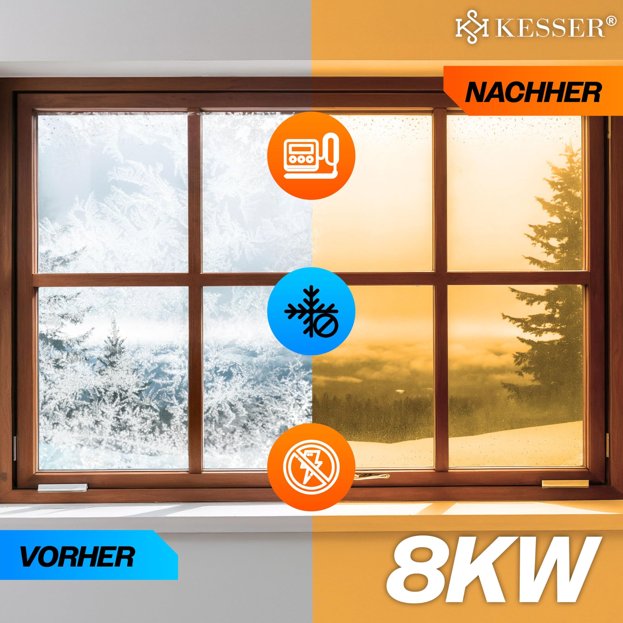 KESSER® Calefacción de estacionamiento diésel de 8 kW, 12 V/24 V, con temporizador, pantalla LCD y mando a distancia, calentamiento rápido, calentador de aire con silenciador y termostato