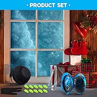 Vista 5 de Responsive YoYo Professional con doble función, con rodamiento de repuesto + 10 cuerdas Yoyos, extracción de rodamientos, bolsa de estuche