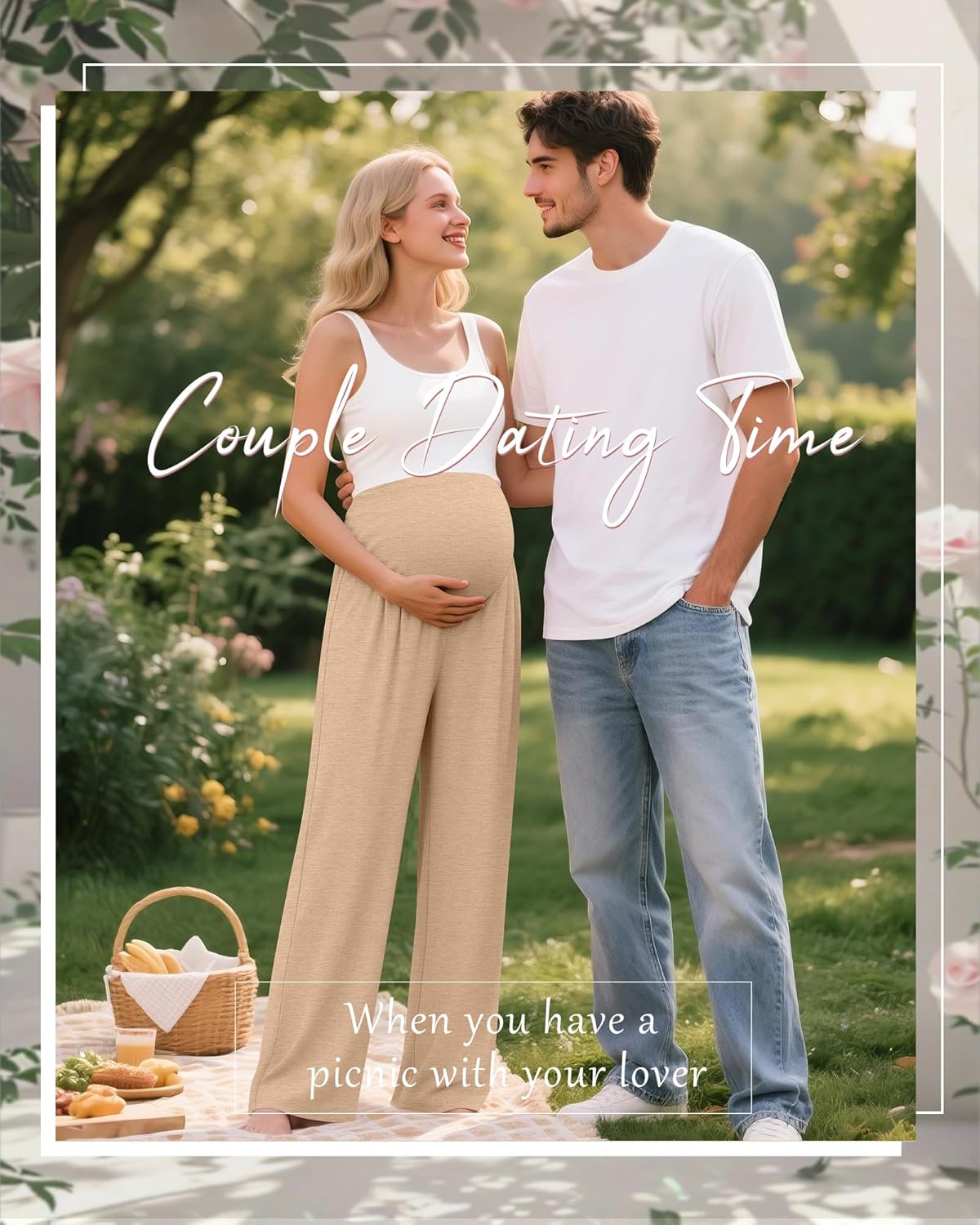 3 Pack Women's Maternity Pants Loose Wide Leg Pregnancy Sweatpants Over The Belly Lounge Pants Pajama with Pockets - Image 2