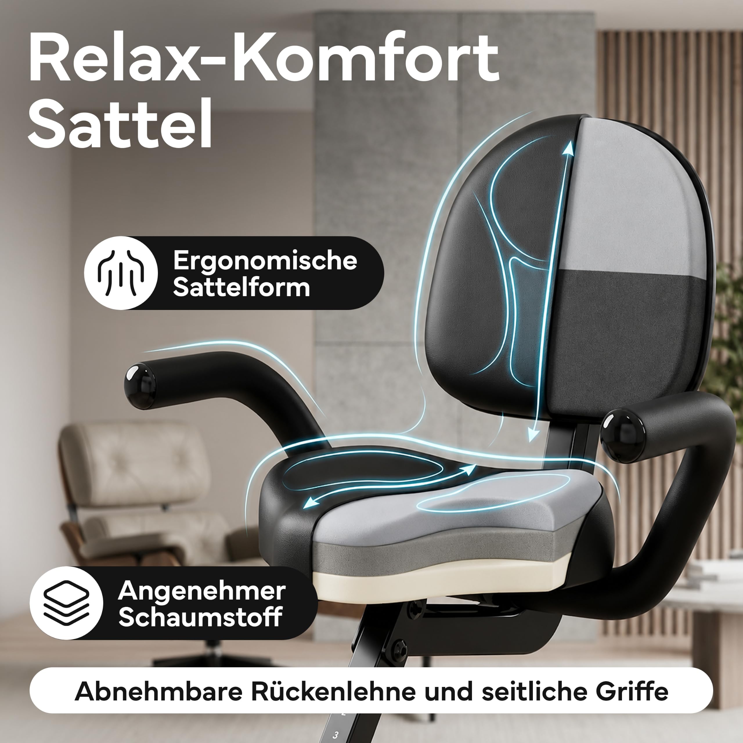 NEOLYMP Heimtrainer Fahrrad Klappbar - leises Cardio-Training bis 150 kg - 8 Stufen, Pulsmesser, Tablet-Halter - extra stabil & wackelfrei - Hometrainer Ergometer Indoor Bike Spinning Trimmrad