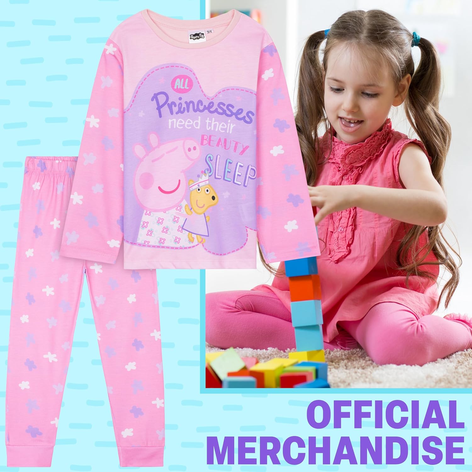 Get Trend 2 Pc Pajamas Set for Girls, Toddlers, PJs for Kids, Sleepwear with T Shirt, PJ Pants, for Girls - Image 4