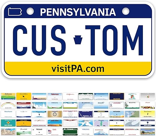 Miniatura 19 de Mini placas de matrícula, placas de matrícula personalizadas, personalizadas para automóvil, bicicletas, ATV, automóvil de niños, carrito de golf,