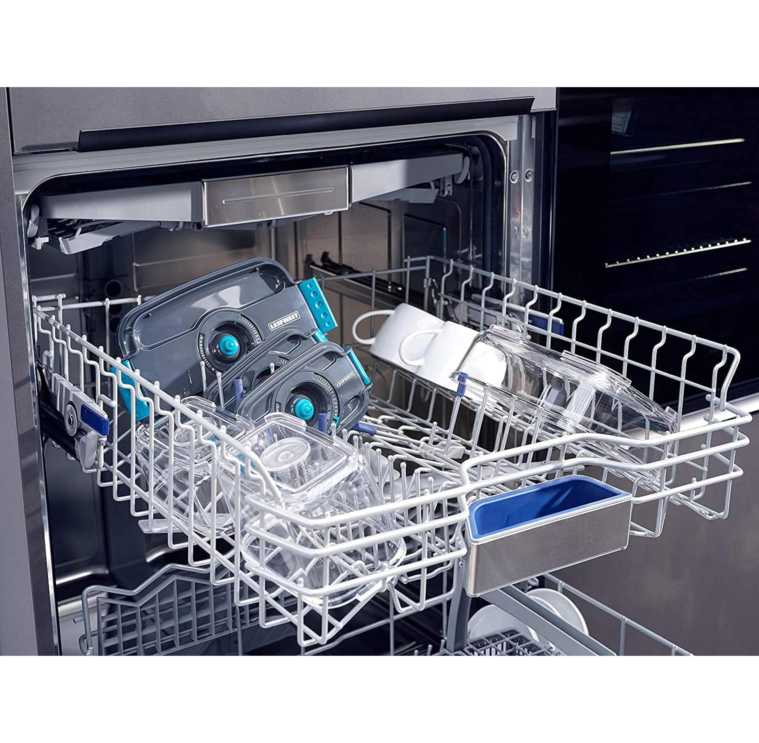 Leifheit 3er Set Vakuum-Frischhaltedosen, luft- und wasserdichte Vorratsdose, Dosen passend für Leifheit Vakuumiergeräte, BPA-frei & spülmaschinengeeignet, zum Einfrieren und die Mikrowelle geeignet