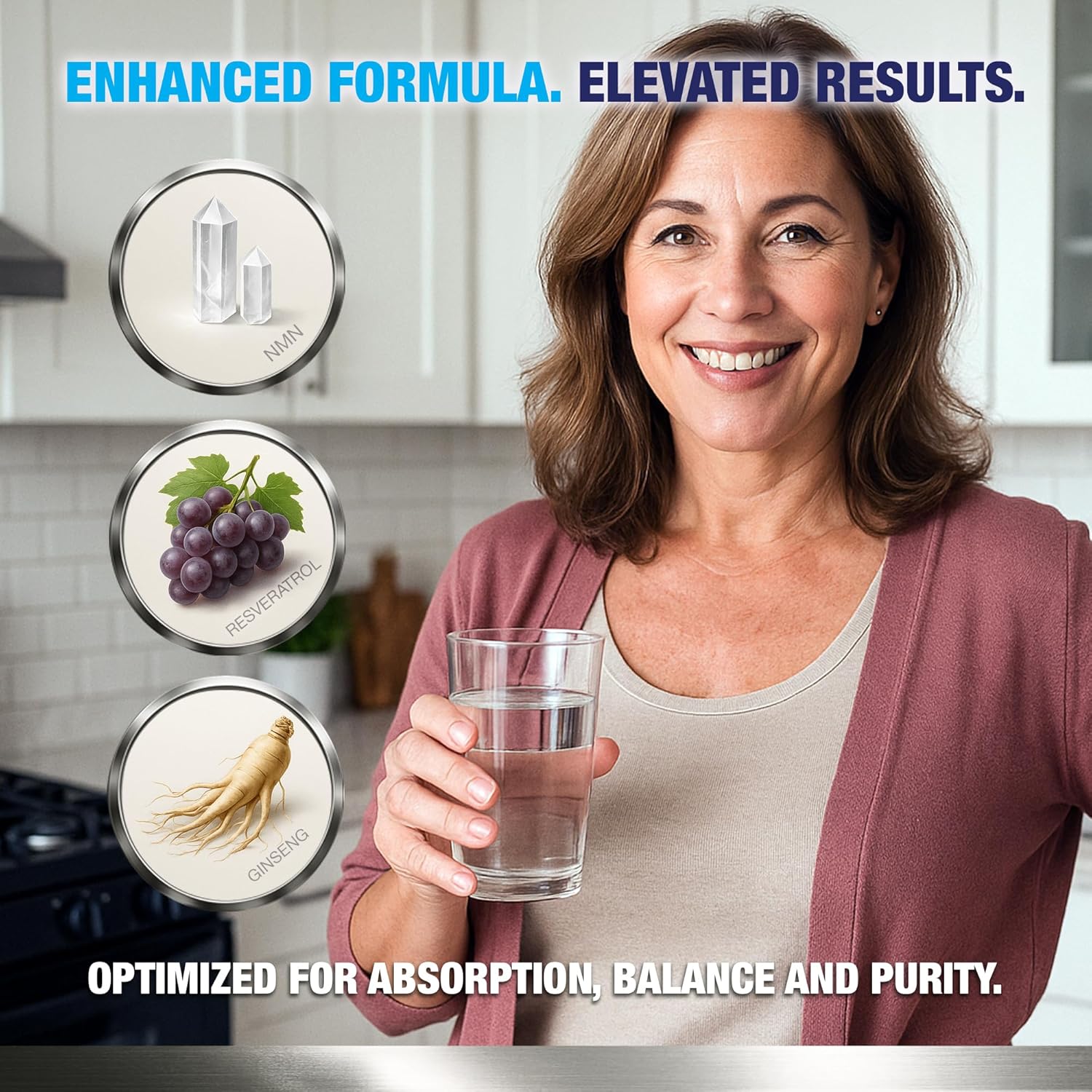 NMN Elite 500 – NMN 500mg, Resveratrol 200mg, Panax Ginseng 300mg – NAD+ Cellular Energy & Longevity Support Supplement – Focus, Vitality & Anti-Aging Formula – Non-GMO, Vegan Capsules - Image 5