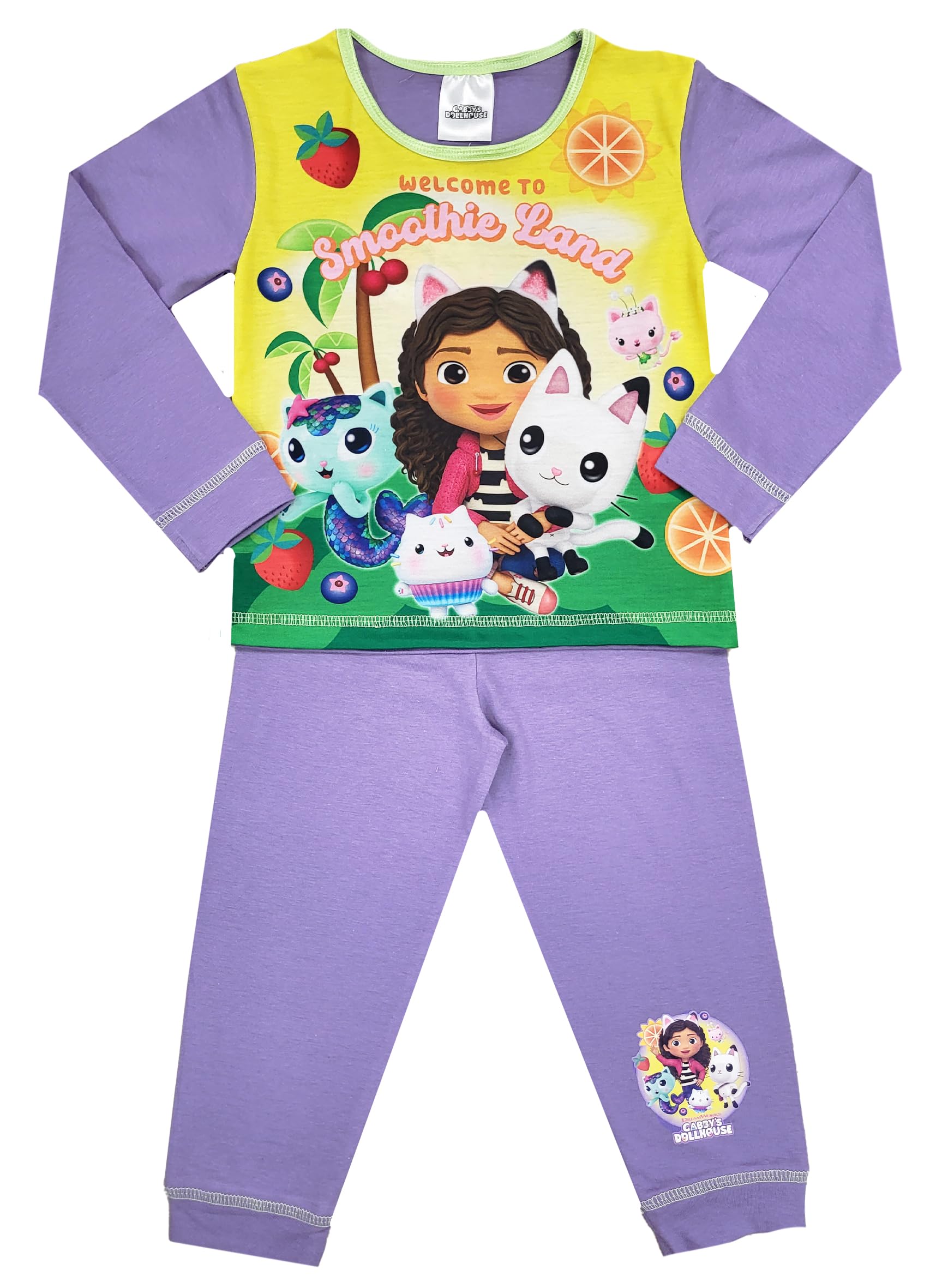 Gabby's Dollhouse Girls Purple Pyjamas Dolls House Pjs (Gabbys Dollhouse - Smoothie, 18-24 Months)