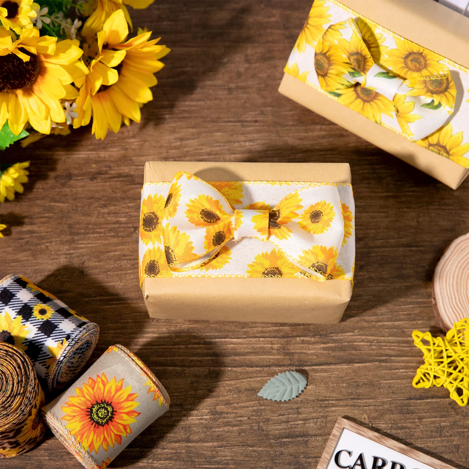Summer Wired Ribbon 4 Rolls - Flip Flop & Sunshine Theme For DIY Crafts, Wreaths, Gift Wrapping - View #12