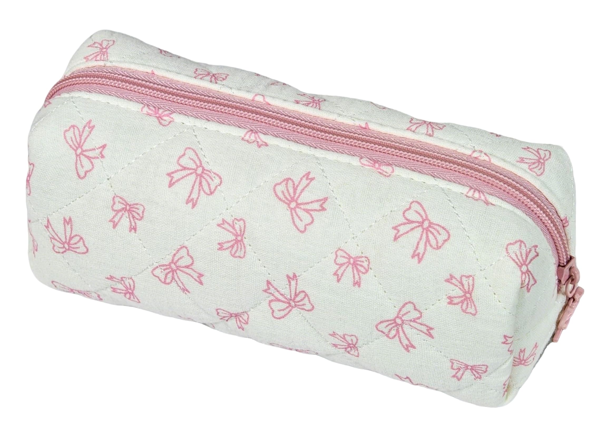 Carry bloom Pencil Pouch Cute Pencil Case for Girls Aesthetic Pencil Bag with Zipper Pen Cases School Supplies Makeup Bag (A cute bow)