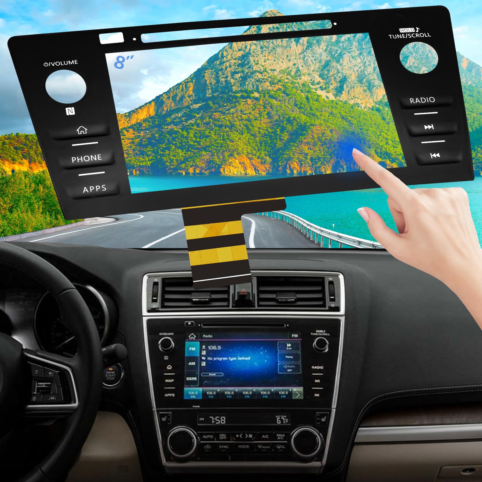 Photo 1 of TsuperU 8" Touch Screen Digitizer for Subaru Legacy Outback 2018-2019