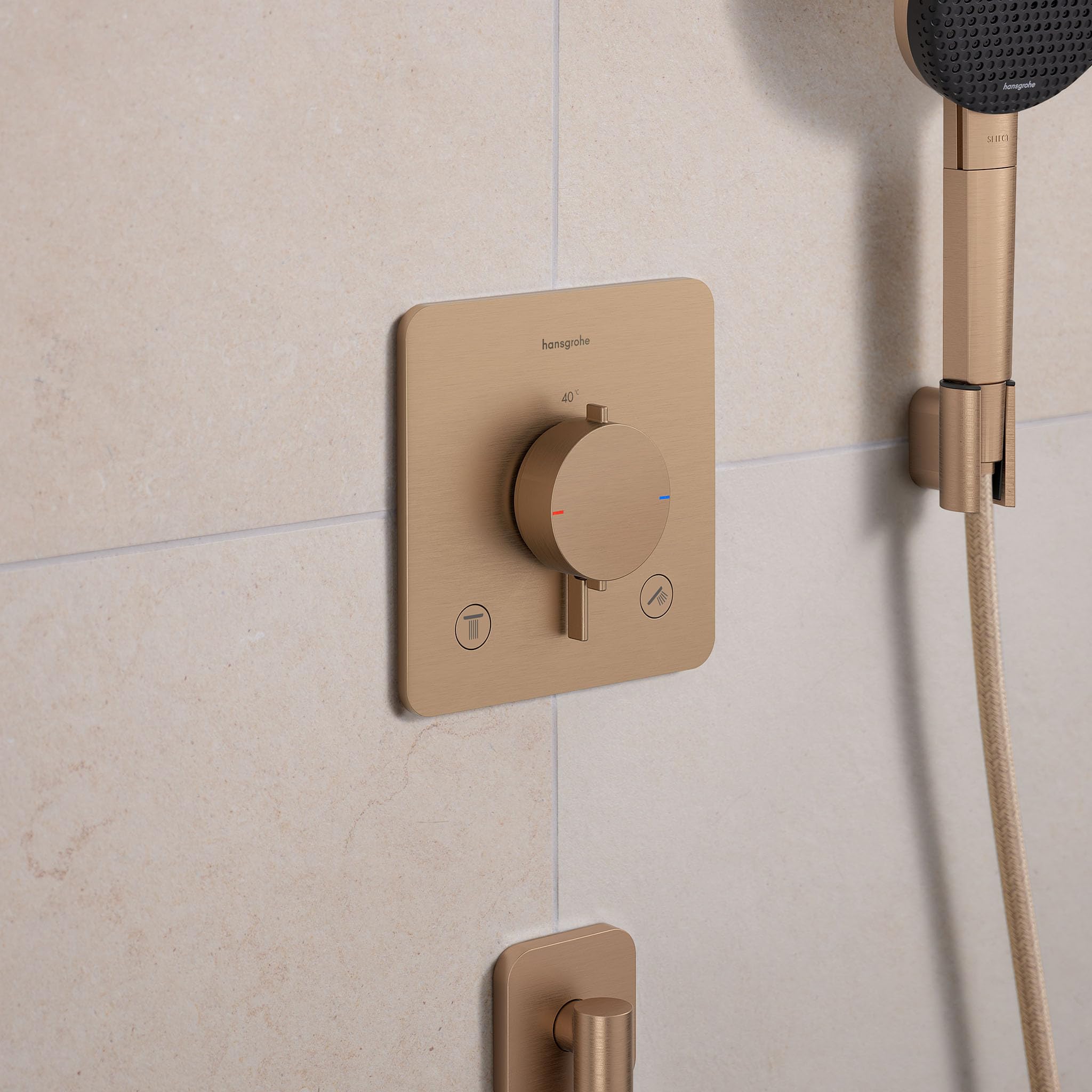 hansgrohe Ecostat Comfort Q - termostat prysznicowy podtynkowy, armatura prysznicowa z blokadą bezpieczeństwa (SafetyStop) w temperaturze 40°C, termostat do prysznica, bateria mieszająca dla 2