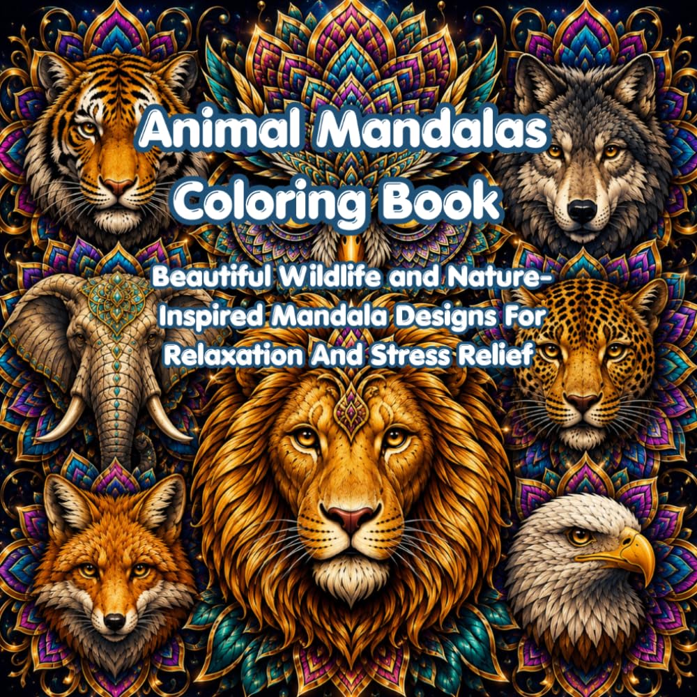 Animal Mandalas Coloring Book: Beautiful Wildlife and Nature-Inspired Mandala Designs for Relaxation and Stress Relief (Creative Mandala Coloring Series)