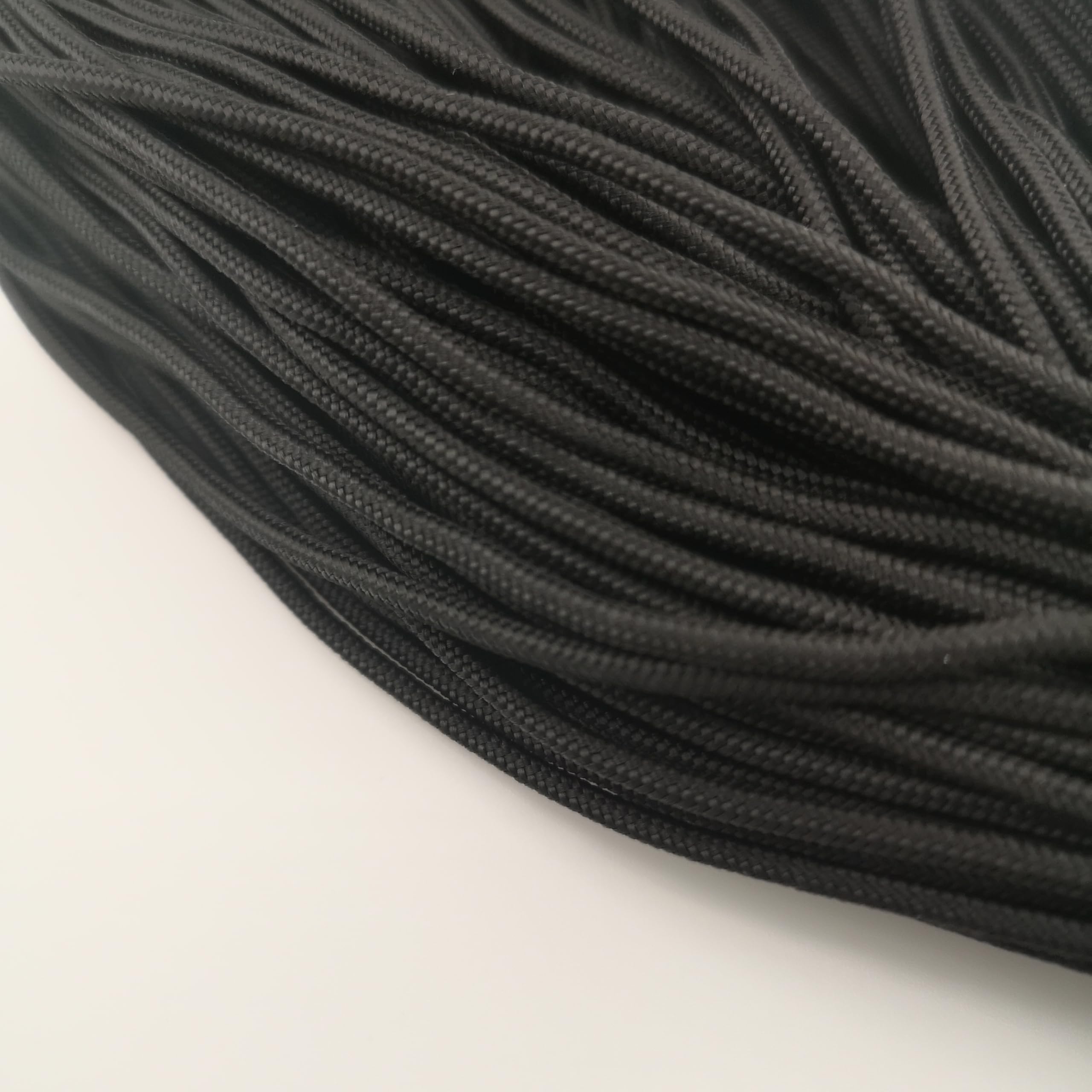 2mm Paracord Rope – Durable Nylon Cord for Crafts & Outdoor Gear - For Hiking, Camping, Tent, Crafting, DIY, Bushcraft, Lanyard, DIY (Black, 10 meters)