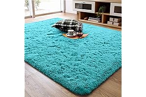 Turquoise Dream: Ompaa Plush Teal Blue Shag Area Rug