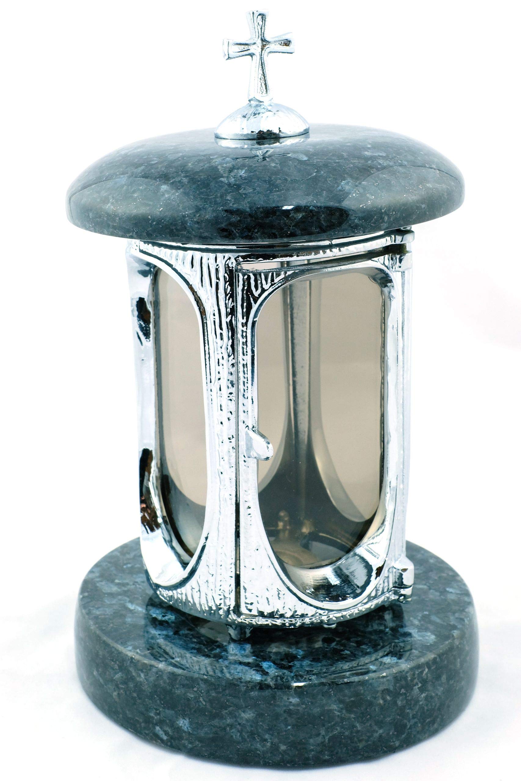 Grablaterne Mit Sockel Stilvolle Grablaterne Elégant Mit Kreuz Granit Aurora Finnland Höhe 27 Cm/ 15 Cm Grableuchte Grablaterne Friedhof Wetterfest