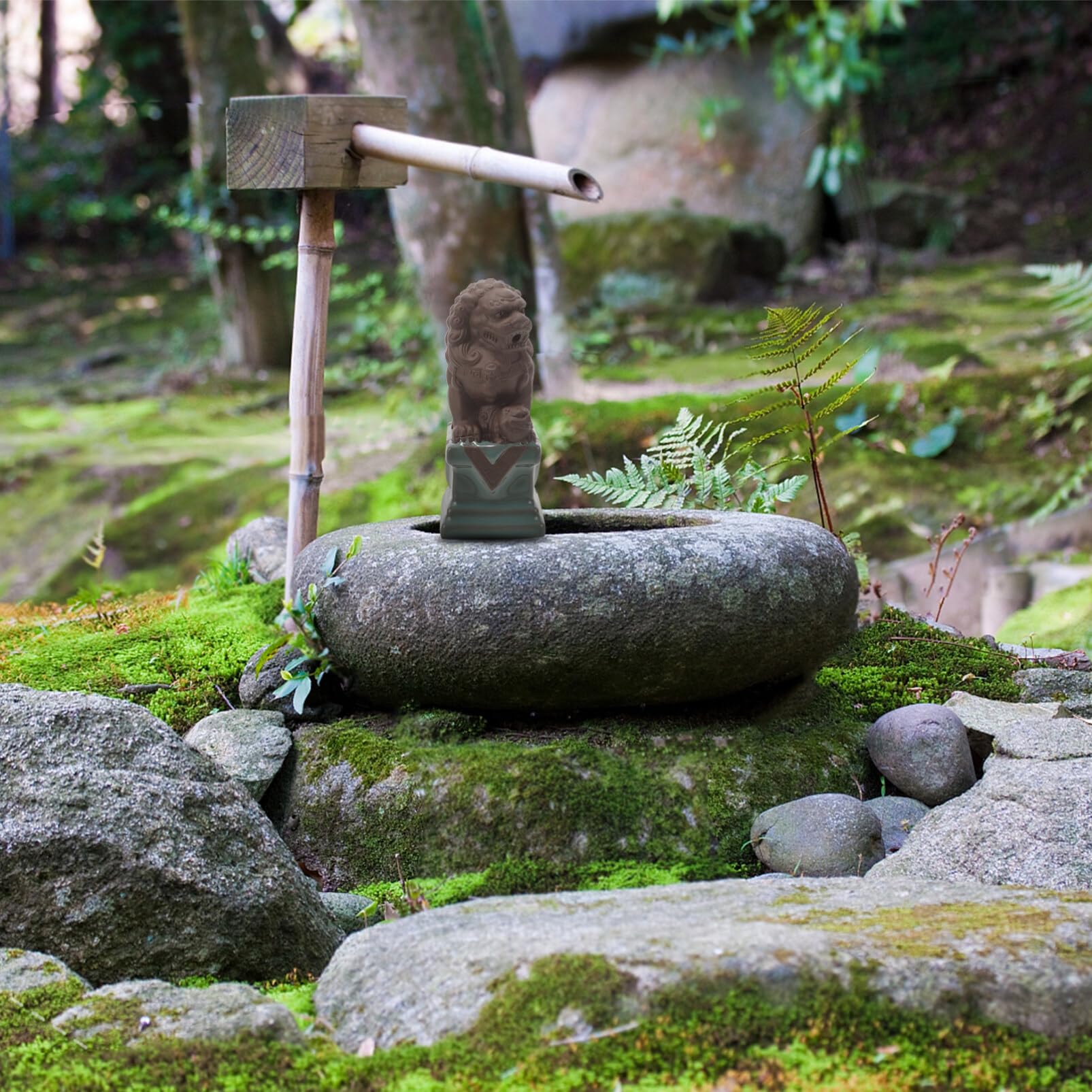 Amazon.co.jp: Lurrose ガーディアン ライオン 像 水 噴水 屋外 水