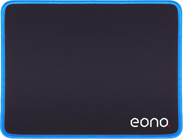 Amazon Brand - Eono Mouse Mat 270X210X3mm Gaming Mouse Pad, Non-slip Rubber base, Waterproof Surface, Premium-Textured, Stitched Edges Mousepads, Compatible with Laser and Optical Mice