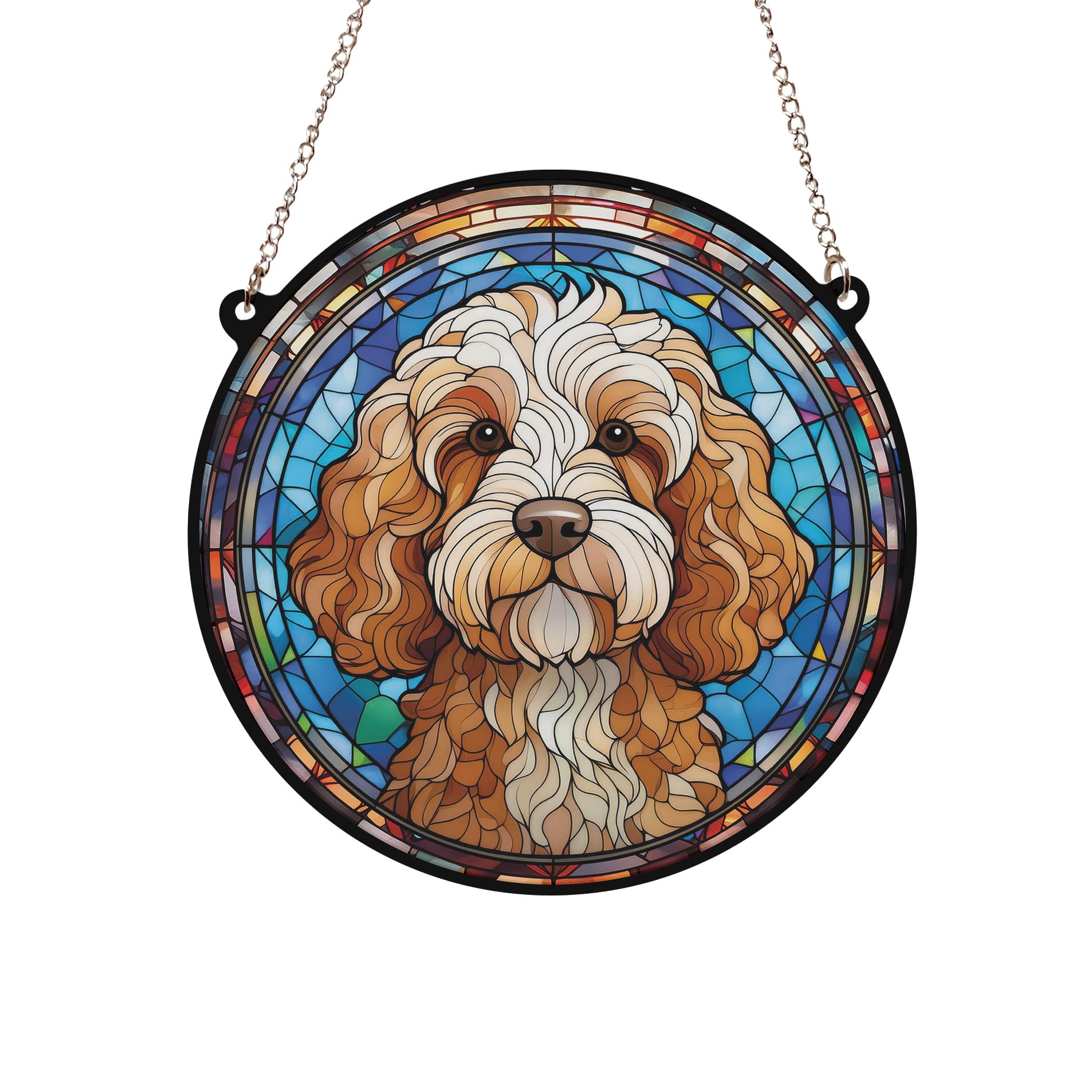 Cockapoo Stained Glass Effect Suncatcher Gift for Dog Lovers - 19cm