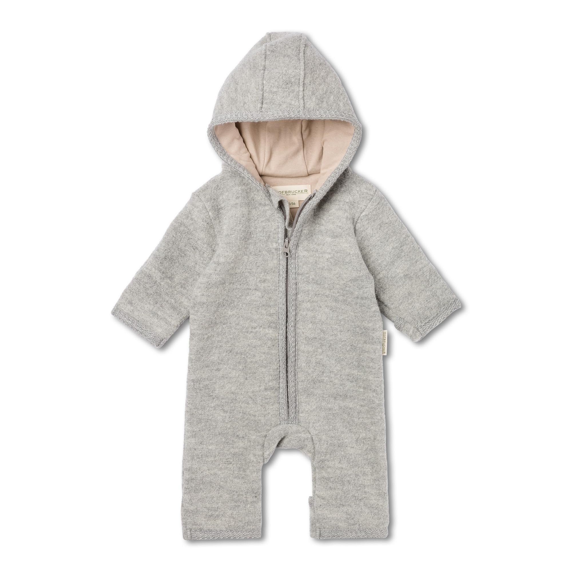 Hofbrucker WOLL WALKOVERALLl | 100% lana vergine merino con chiusura lampo | Morbido e resistente costume da passeggio per neonati | Per autunno inverno e primavera