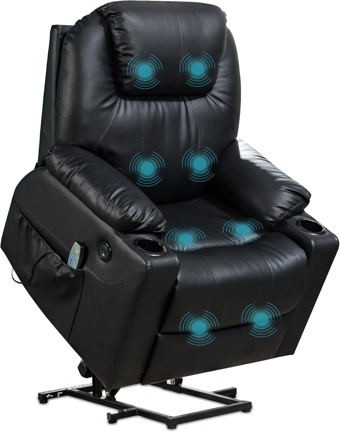 (incomplete box2/2 )FDW Lift Chair for Elderly Electric Recliner Power Recliner Massage Chair with Heat and Massage,Side Pockets &,USB Ports for Home Living Room,Black
