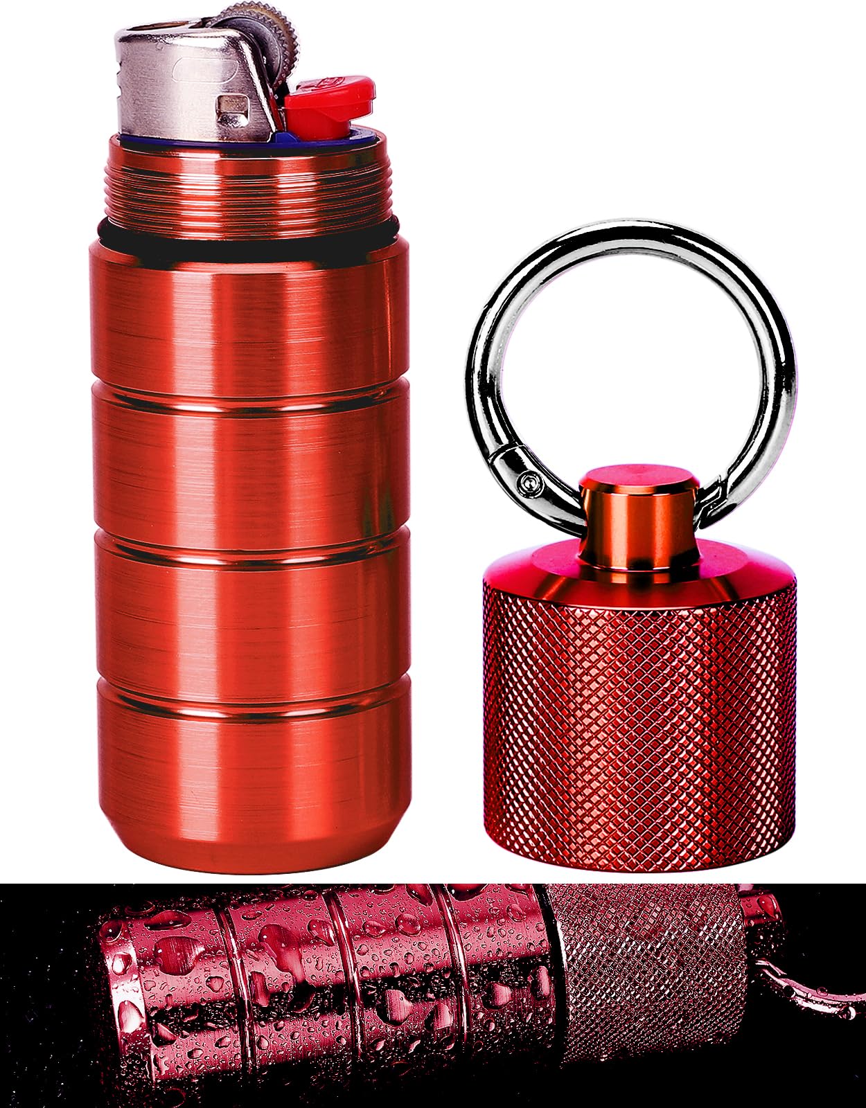 Waterproof Lighter Case Cover Holder for BIC Regular Lighters Sleeve Type J6 Outdoor Survival Multipurpose Seal Lighter Pouch (Red) for Hiking, Travel, Camping, and Emergency Preparedness-image-15