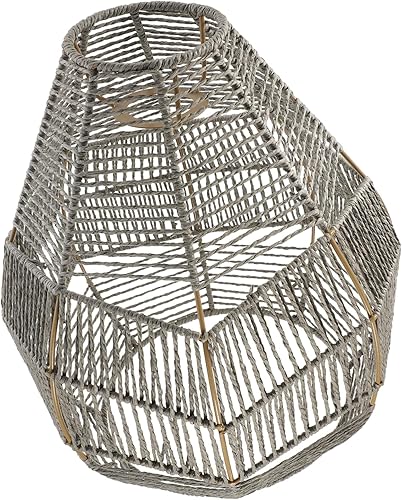 Homoyoyo Pantalla de ratán para decoración de techo, lámpara de techo para lámparas de mesa, decoración gris, lámpara de mesa, decoración retro,
