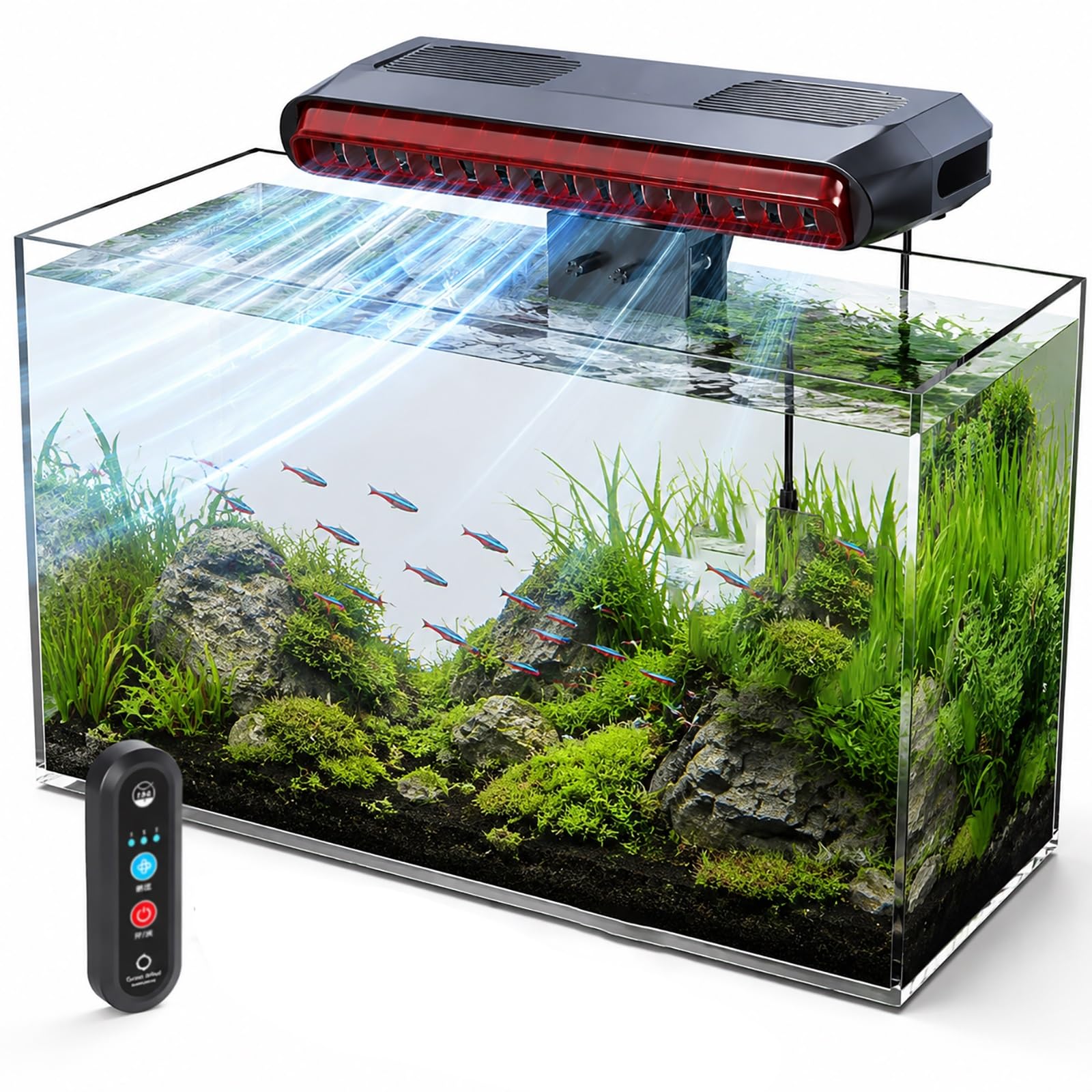 Ventilación De Pecera Y Sistemi Automatizado De Arrecifes De Varias Velocidades, Termostato Con Sensor Externo, Sopladores Seguros Para Arrecifes, Módulo Marino De Agua Silenciosa, Montaje De Borde